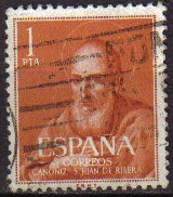 ESPAÑA 1960 1292 Sello Beato Juan de Ribera 1pta usado Espana Spain Espagne Spagna Spanje Spanien 
